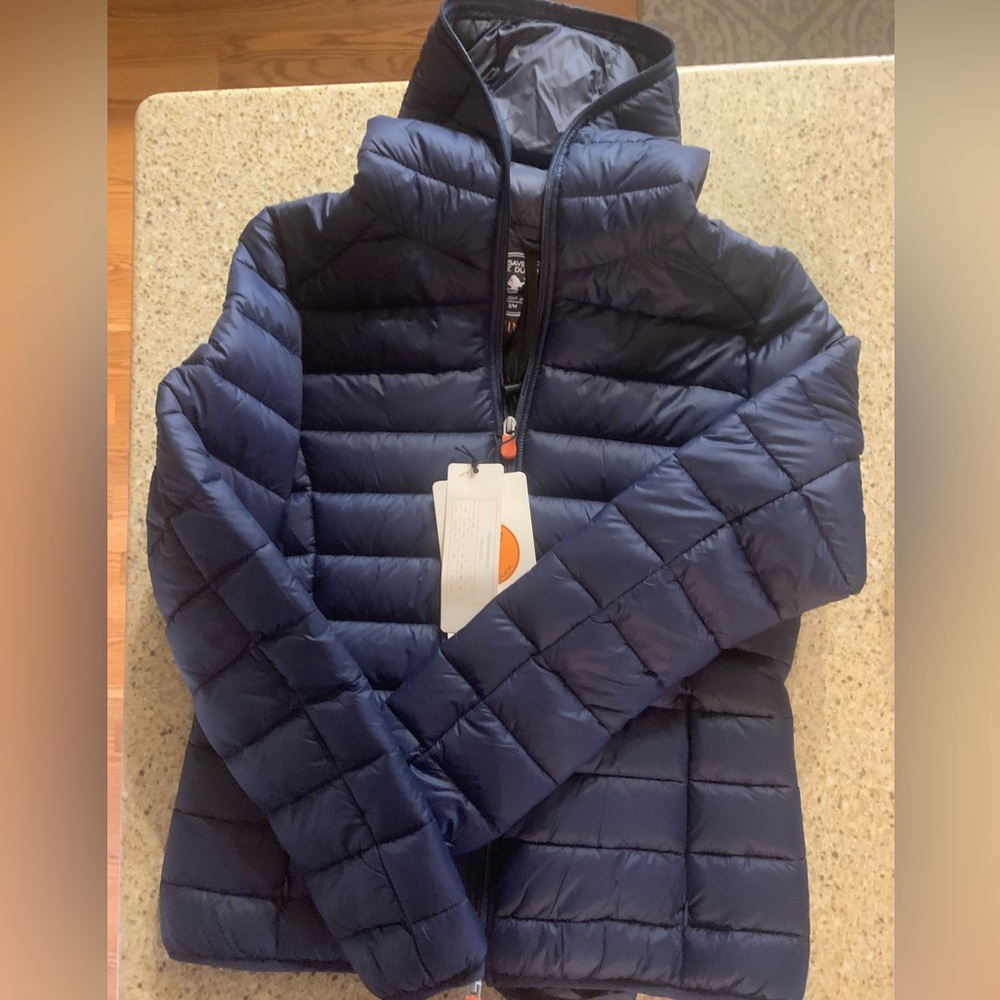 NEW WITH TAGS. Size 2/M Save the Duck packable lightweight coat.